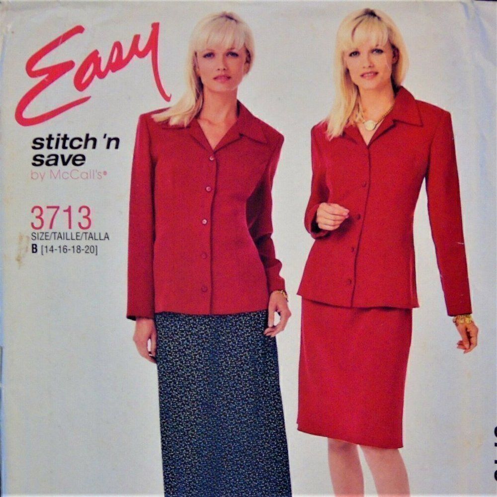 McCall's 3713 Pattern Misses Jacket Skirt
